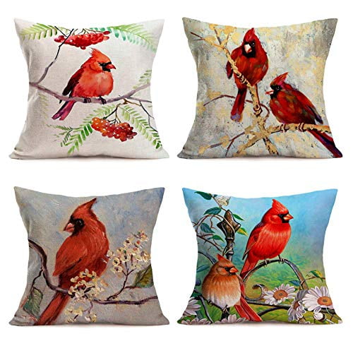 Multicolor 16x16 Great animal designs Red Brown Hummingbird Watercolor Throw Pillow 